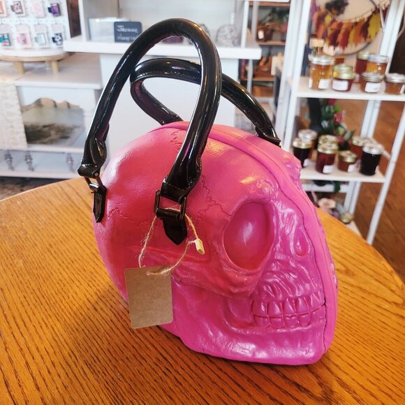 New Medium to Large sized skull purse pink - Picture 4 of 8